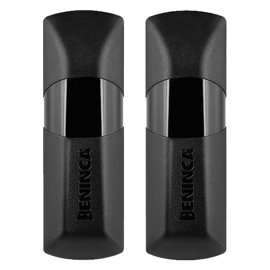 A pair of Beninca photocells, the safety eyes that stop a gate closing on a car