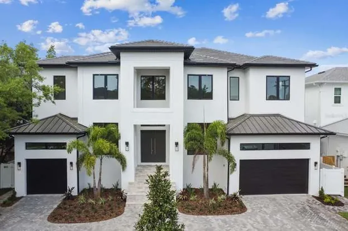 Garage doors on a two-storey South Florida home