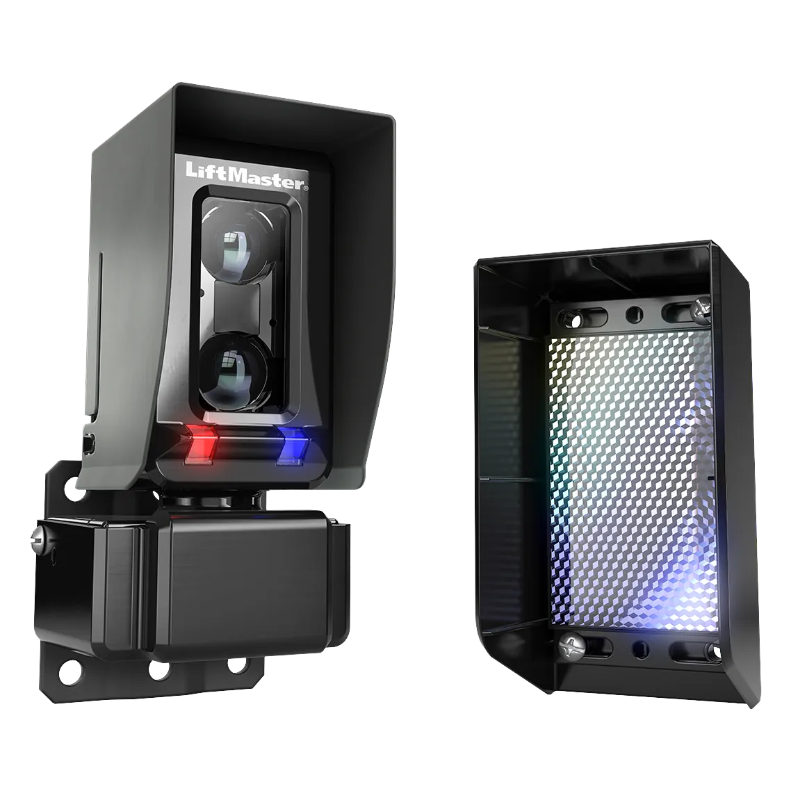 LiftMaster LMRRUL monitored retro reflective photo eye with its reflector