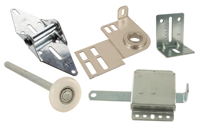 Herrajes para puerta de garaje: bisagra, placa de cojinete, soporte, rodillo de nylon y cerrojo