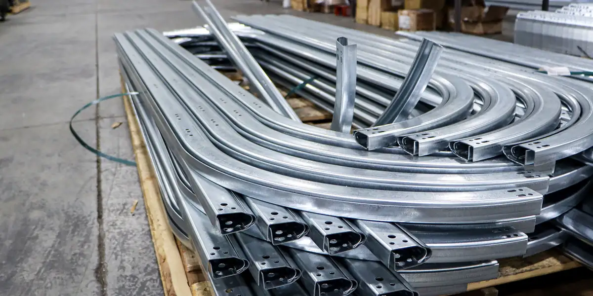 Secciones de riel galvanizado para puerta de garaje con curva