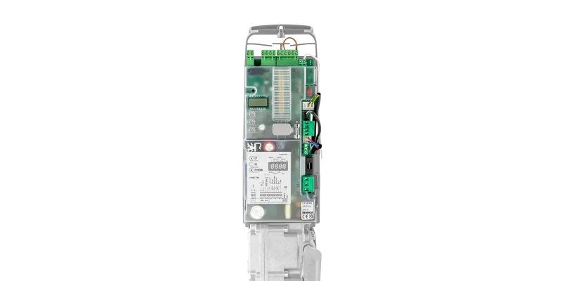 Beninca MARK operator with the cover removed, showing the CP.MARK control board