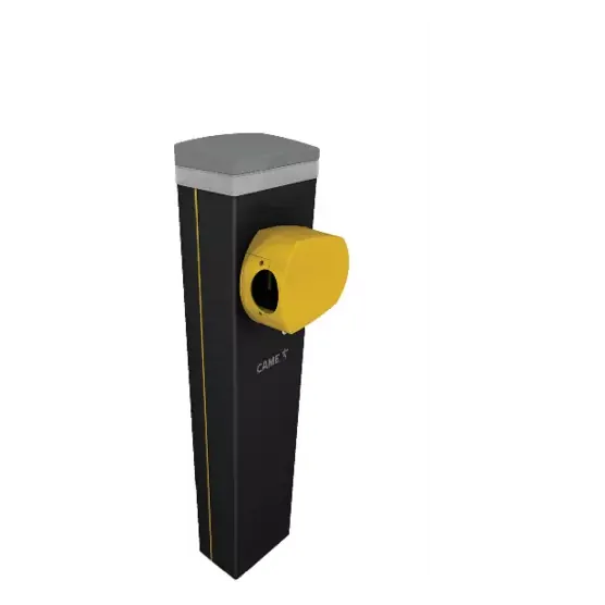CAME GARD PT brushless barrier cabinet in black with its yellow boom mount