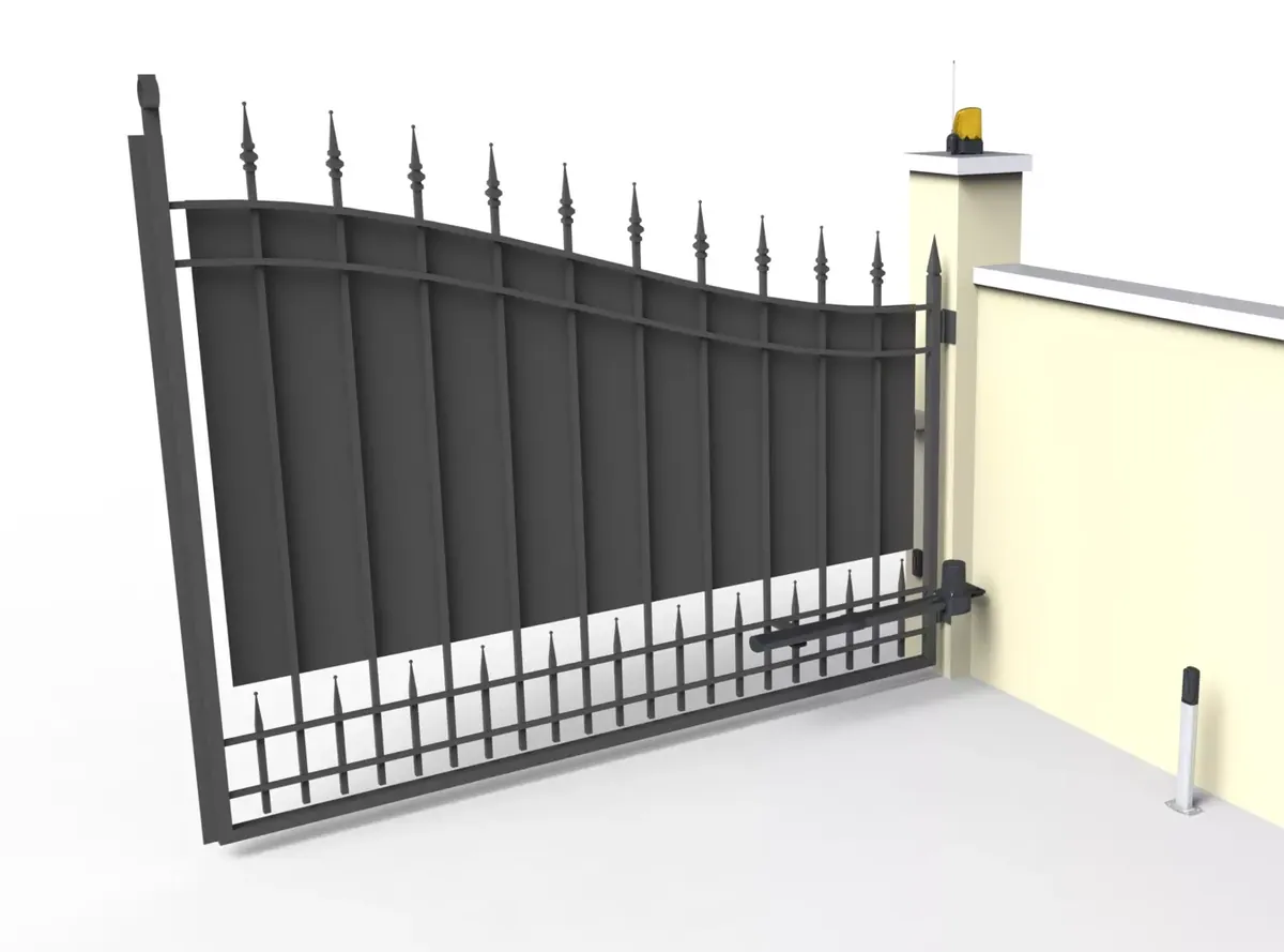 CAME KRONO on an iron swing gate beside a rendered wall