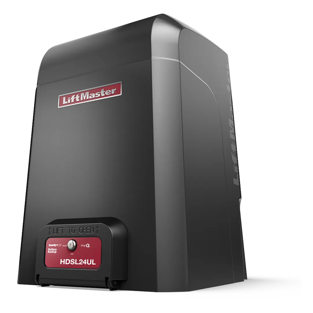 LiftMaster HDSL24UL heavy duty slide gate operator, left three quarter view