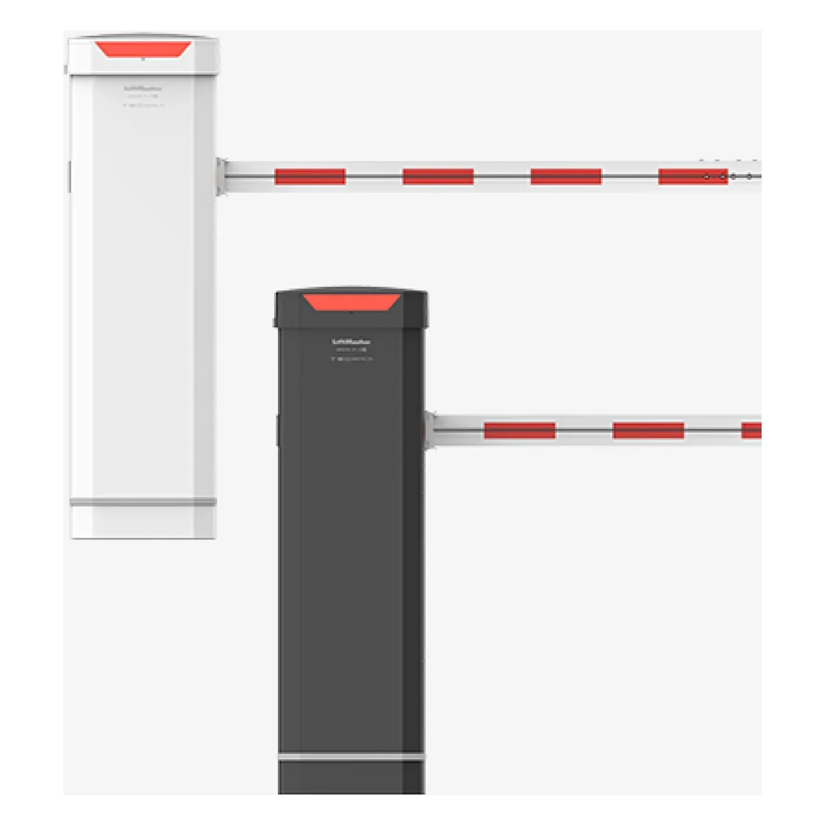 LiftMaster Techna PBG24DC parking barriers in white and in black